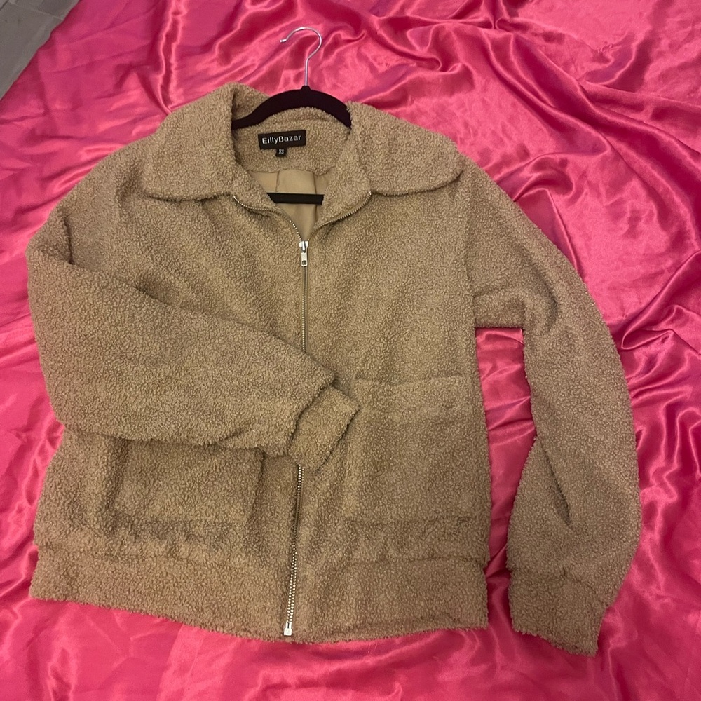 Cozy Tan Teddy Jacket by [Brand]